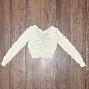 Rebecca Taylor Tan Barely There V-Neck Cardigan Size: Small